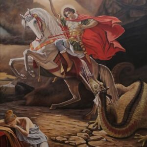 "Sveti Georgije ubija aždaju"-motiv: Uroš Predić